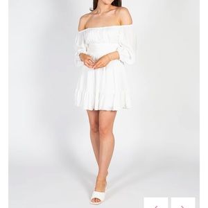 White long sleeve mini dress